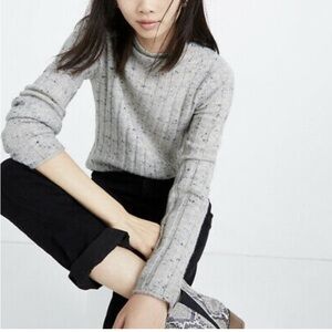 Madewell Donegal Evercrest Sweater Wool Turtleneck in Light Gray S